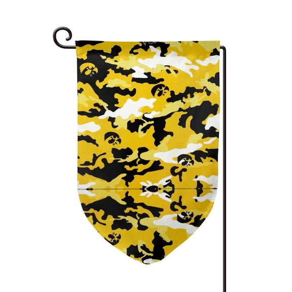 Yellow Camouflage Garden Flag Vertical Double Sided Yard Outdoor Decoration 12.5 x 18 Inch Fillet