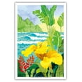 thumbnail image 1 of Yellow Canna with Waves - Tropical Paradise Hawaii - Hawaiian Islands - From an Original Watercolor Painting by Robin Wethe Altman - Master Art Print (Unframed) 12in x 18in, 1 of 4