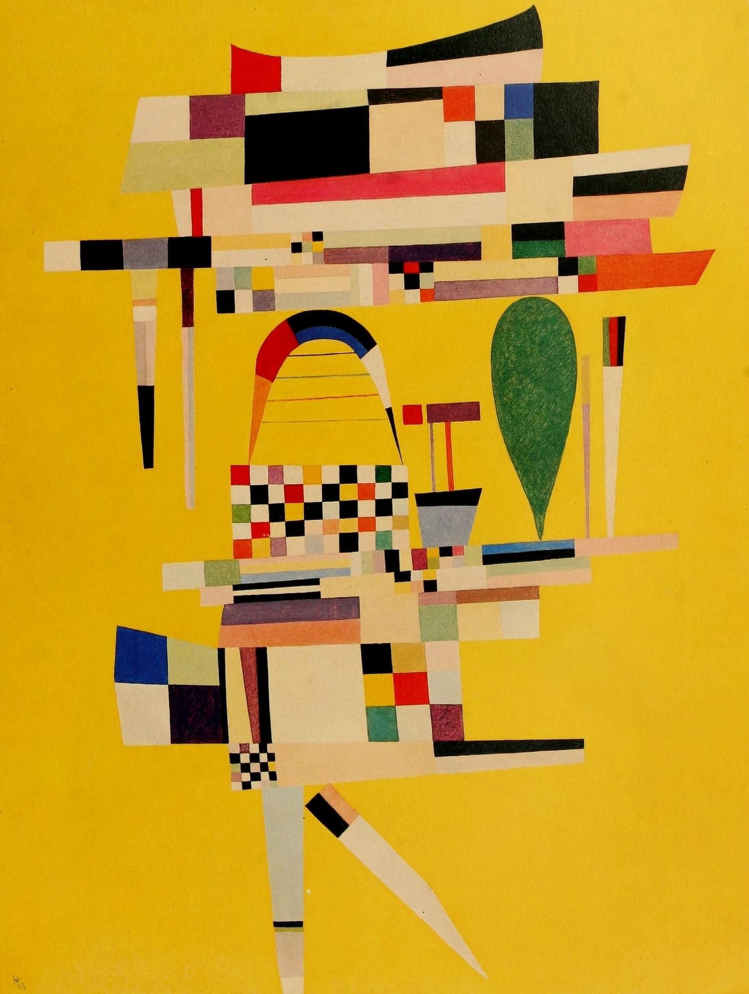 Yellow Canvas 1938 Canvas Art - Wassily Kandinsky (18 x 24)