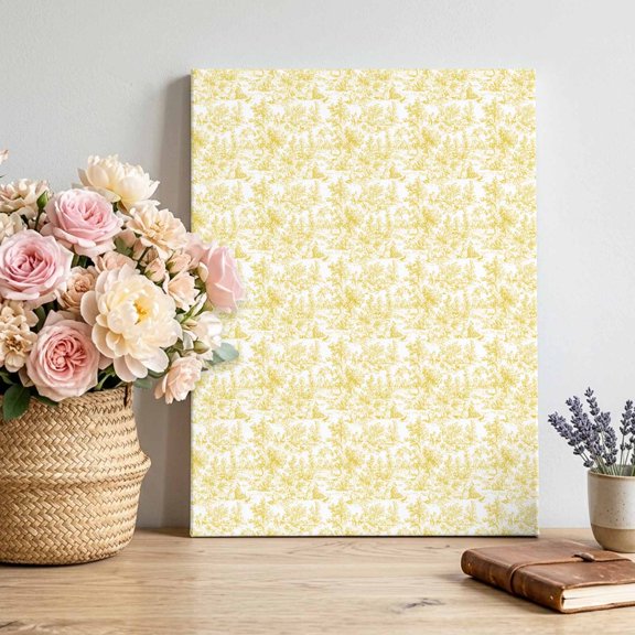 Yellow Canvas Wall Art, Cycling Pattern Framed Canvas Wall Decor Picture Print Artwork Decorations for Living Room Office Ready to Hang 10" x 8"