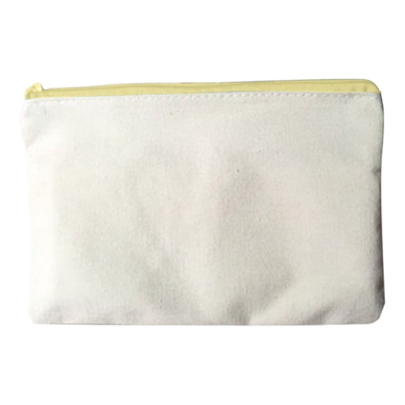 Yellow Canvas Zipper Pouch Makeup Bag Cosmetic Bag 1 Pack 8.3x4.7 Inch DIY Blank Storage Pouch for Travel Organizer Pencil Case Gift Personalization