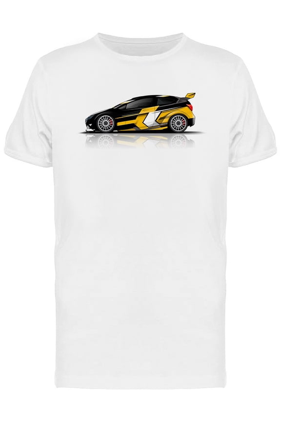 Yellow Car Design T-Shirt Men -Image by Shutterstock, Male 3X-Large