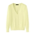 thumbnail image 1 of Yellow Cardigan for Women, Cotton Jackets for Women, Women's Lightweight V Neck Cardigan Sweater (Available In Plus Size) L, 1 of 2