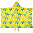 thumbnail image 1 of Yellow Cartoon Dinosaurs Eggs Pattern Hooded Bath Towel，60"x35" for Ages 3 To 12 Kids, Quick Dry Lightweight Soft Microfiber Hood Beach Towel Cover Up for Kids, 1 of 7