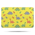 thumbnail image 1 of Yellow Cartoon Dinosaurs Leaves Pattern Bathroom Rugs Mat,Non Slip Microfiber Bathroom Rug,Rubber Backing,Soft Bathroom Mats for Bathroom Floor,Tub and Shower,17x27in(43x68cm), 1 of 5