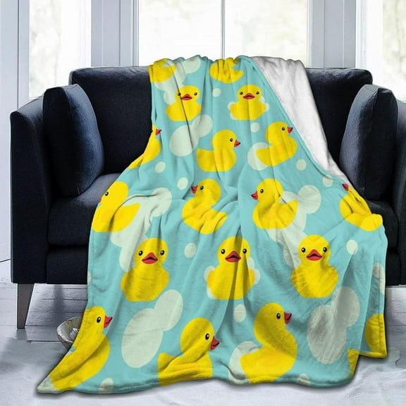 Yellow Cartoon Duck Flannel Fleece Throw Blankets for Bed Sofa Living Room Soft Blanket Warm Throw Blanke