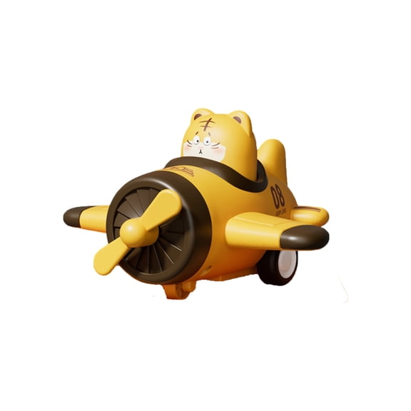 Yellow Cartoon Propeller e Inertial Pull-Back Toy Car - With Propeller & Cartoon Styling, Inertial Glide Mechanism - For 3-8 Years Old , Indoor & Outdoor Play, Gift For