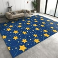 thumbnail image 1 of Yellow Cartoon Stars Area Rugs, Shining Star Sky Easy Clean Rug, Soft Non-Skid Carpet Throw Rug For Kids Teen Girls Boys Bedroom Living Room Bathroom Classroom Office 2x3ft, 1 of 6