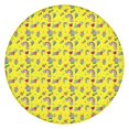 thumbnail image 1 of Yellow Cartoon Unicorn Rainbow Heart Pattern Round Fitted Tablecloth with Elastic Edge,Dining Table Cover Waterproof,Outdoor Round Tablecloth for Camping,Dining,Indoor and Outdoor, 1 of 7