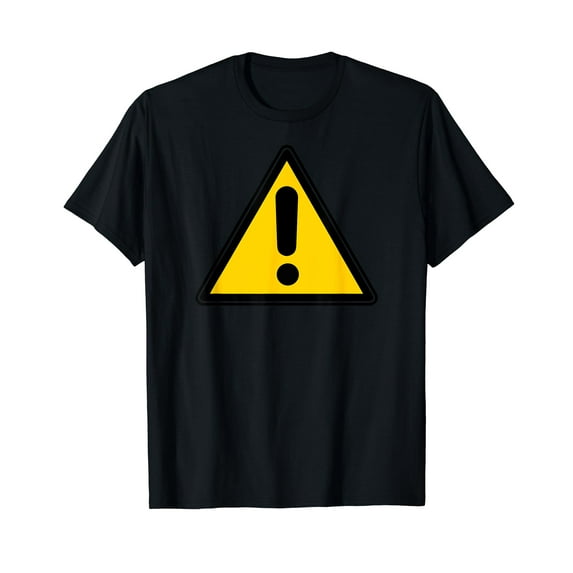 Yellow Caution Warning Exclamation Street Sign Triangle T-Shirt