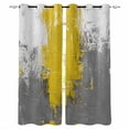 thumbnail image 1 of Yellow Cement Gray Blackout Curtains for Bedroom/Living Room, Thermal Insulated Kitchen Curtains, Modern Abstract Art Yellow Grommet Darkening Window Treatment Drapes 42"x84"x2, 1 of 8