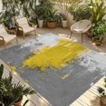 thumbnail image 1 of Yellow Cement Gray Outdoor Rug for Patio/Deck/Porch, Non-Slip Large Area Rug 4 x 6 Ft, Modern Abstract Art Yellow Indoor Outdoor Rugs Washable Area Rugs, Reversible Camping Rug Carpet Runner, 1 of 8