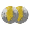 thumbnail image 1 of Yellow Cement Gray Round 13 Inch Placemats Set of 2, Modern Abstract Art Yellow HeatResistant Non Slip Place Mats for Dining Table, Wipeable Braided Kitchen Table Mats for Housewarming, 1 of 9