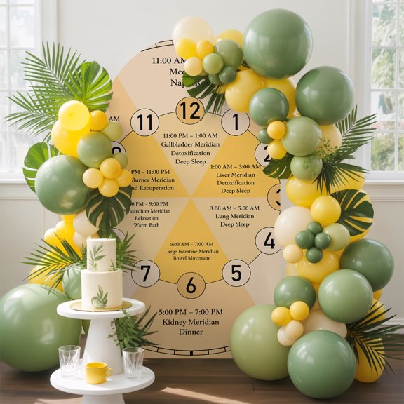 Yellow Chart Arch Backdrop Cover, 4FT, Modern Schedule Numbers Chart Planner Spandex Arch Covers Double-Sided Backdrop for Wedding Birthday Party Photo Background Decoration