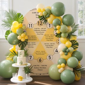 Yellow Chart Arch Backdrop Cover, 4FT, Modern Schedule Numbers Chart Planner Spandex Arch Covers Double-Sided Backdrop for Wedding Birthday Party Photo Background Decoration