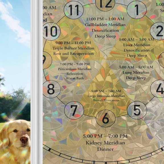 Yellow Chart Rainbow Window Privacy Film, Modern Schedule Numbers Chart Planner Stained Glass Window Film, Sun Blocking Glass Clings Static Cling Non Adhesive Door Stickers 19.6 x 39.3 Inches