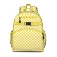 thumbnail image 1 of Yellow Checkerboard Backpack for School,Cute School Bag,Schoolbag with Adjustable Shoulder Straps & Padded Back,15.25"x11.5"x5.25", 1 of 6