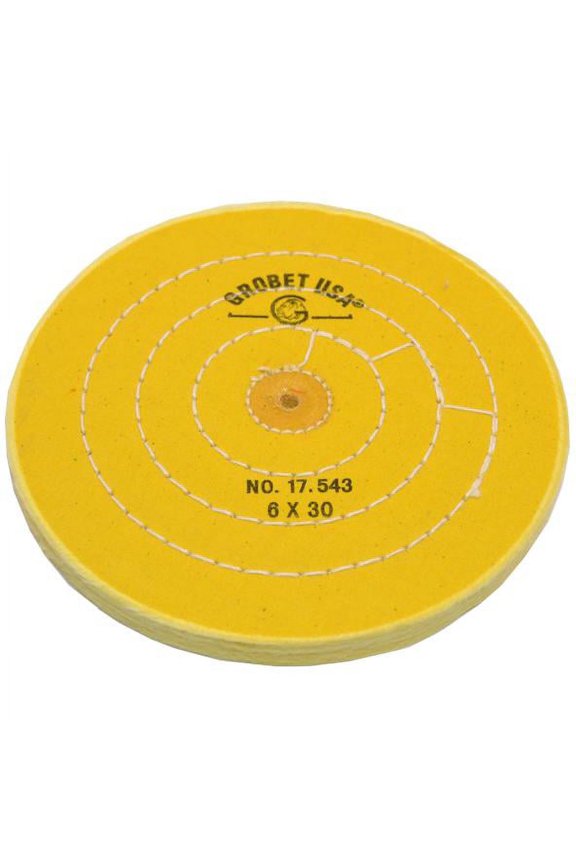 Yellow Chemkote Buff, 6" x 30 Ply, Shellac Center, Item No. 17.543