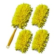 thumbnail image 1 of Yellow Chenille Duster, Desktop Sweeper, Foldable Detachable Dust Brush - 4 Reusable Microfiber Refills Reinforced Interface, Compatible With Extended/Long Handles - For, 1 of 7
