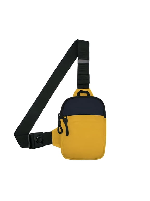 Yellow Chest Sling Bag, Bold Statement Crossbody Pack with Large Capacity, Waterproof Sport Shoulder Bag for Travel Hiking