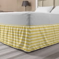 thumbnail image 1 of Yellow Chevron Bed Skirt, Old Fashioned Sharp Zigzag Stripes Geometric Sunny Summer Motif, Elastic Bedskirt Dust Ruffle Wrap Around for Bedding Decor, 4 Sizes, Earth Yellow White, by Ambesonne, 1 of 2