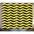 thumbnail image 1 of Ambesonne Yellow Chevron Curtains 2 Panel Set, Warning Sign Image, 108" x 63", Black Yellow, 1 of 3