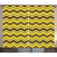 thumbnail image 1 of Ambesonne Yellow Chevron Curtains 2 Panel Set, Modern, 108" x 108", Yellow Orange Black, 1 of 3