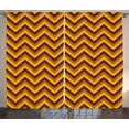 thumbnail image 1 of Ambesonne Yellow Chevron Curtains 2 Panel Set, Classical Brown, 108" x 90", Pale Brown Marigold, 1 of 3