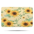 thumbnail image 1 of Yellow Chevron Green Leaf Sunflower Pattern Bathroom Rugs Mat,Non Slip Microfiber Bathroom Rug,Rubber Backing,Soft Bathroom Mats for Bathroom Floor,Tub and Shower,17x27in(43x68cm), 1 of 5