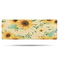 thumbnail image 1 of Yellow Chevron Green Leaf Sunflower Pattern Bathroom Rugs Mat,Non Slip Microfiber Bathroom Rug,Rubber Backing,Soft Bathroom Mats for Bathroom Floor,Tub and Shower,47x17in(120x43cm), 1 of 4