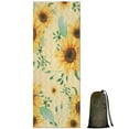 thumbnail image 1 of Yellow Chevron Green Leaf Sunflower Pattern Hot Yoga Mat Towel Non Slip for Hot Yoga - Quick-Drying Yoga Mat Cover with 4 Corner Pockets with Travel Bag - Hot Yoga Towel Non Slip 74"x26", 1 of 6