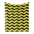 thumbnail image 1 of Yellow Chevron Soft Flannel Fleece Blanket, Black and Yellow Chevron Pattern Danger Hazard Warning Sign Stripes Zigzag, Cozy Plush for Indoor and Outdoor Use, 60" x 80", Black Yellow, by Ambesonne, 1 of 5