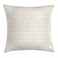 thumbnail image 1 of Yellow Chevron Throw Pillow Cushion Cover, Ikat Style Abstract Sketchy Looking Faded Zigzag Motif Tile, Decorative Square Accent Pillow Case, 24 X 24 Inches, Marigold Light Blue White, by Ambesonne, 1 of 2