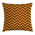 thumbnail image 1 of Yellow Chevron Throw Pillow Cushion Cover, Chevron Pattern with Yellow and Brown Lines Classical Retro, Decorative Square Accent Pillow Case, 16 X 16 Inches, Brown Light Brown Marigold, by Ambesonne, 1 of 2