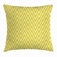 thumbnail image 1 of Yellow Chevron Throw Pillow Cushion Cover, Thin Yellow and White Chevron Stripes Retro Pattern in Contemporary Design, Decorative Square Accent Pillow Case, 24 X 24 Inches, Yellow White, by Ambesonne, 1 of 2