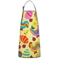 thumbnail image 1 of Yellow Chicken Colorful Rooster Egg Pattern Apron-Garden Aprons for Women with Pockets-Cotton Linen Waterproof Kitchen Cooking Gardening Aprons Adjustable for Kitchen,Cooking,BBQ and Salon 33x27 Inch, 1 of 7