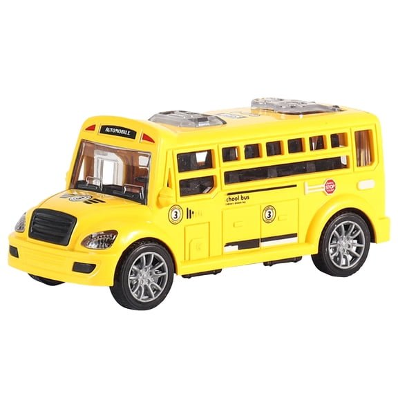 Yellow Children Inertial School Bus Toy Car Push Forward Plastic Vehicle Model Cartoon Bus For Kids Play Fun Driving
