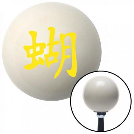Yellow Chinese Symbol No.2 Ivory Shift Knob with M16 x 1.5 Insert Shifter Auto Manual