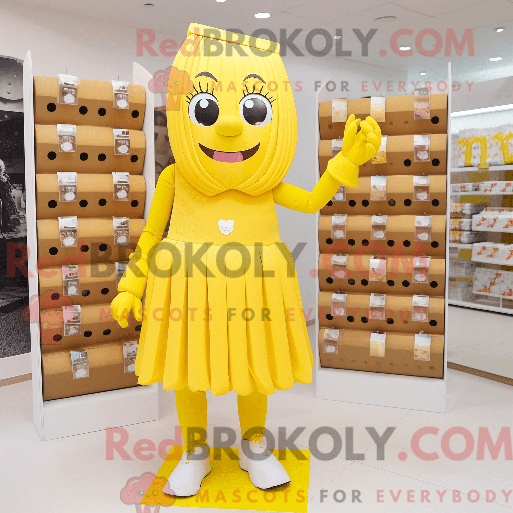Yellow Chocolate Bars REDBROKOLY mascot costume character dressed with ...