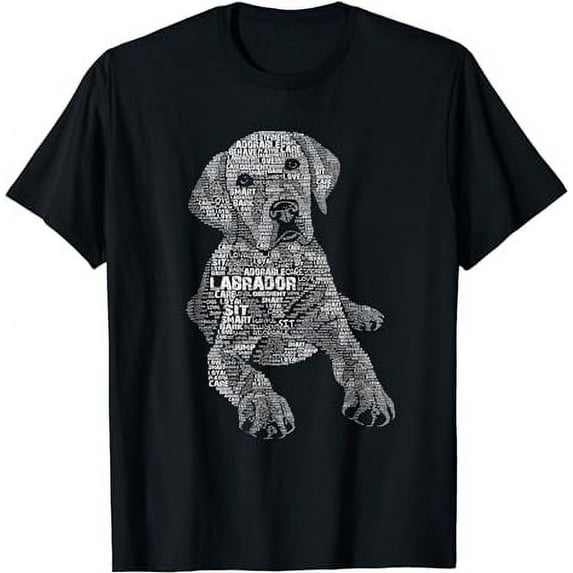 Yellow Chocolate Black Labrador Retriever - Caligram Style T-Shirt