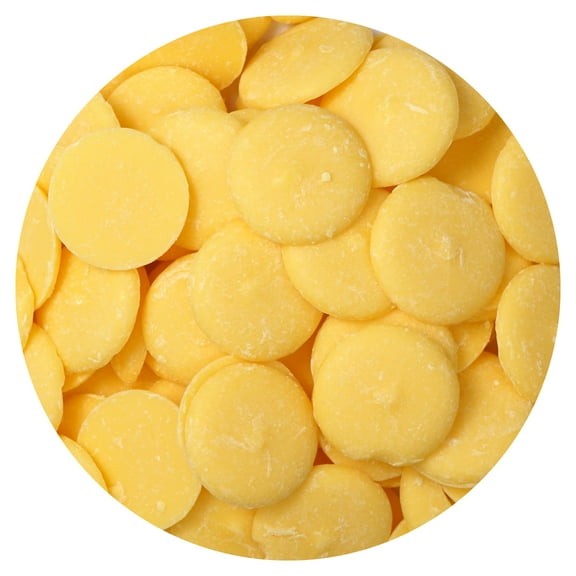 Yellow Chocolate Melting Wafers, 12 Ounce Bulk Bag, Yellow Chocolate, Yellow Candy, Melting Chocolate Candy Discs For Baking, Dipping, Decorating - The Hampton Popcorn & Candy Company