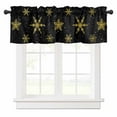 thumbnail image 1 of Yellow Christmas Snowflakes Valances for Windows Winter Snow Abstract Black Rod Pocket Curtain Valance Window Treatment Short Curtains for Kitchen Living Room, 54"x18", 1 of 5