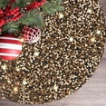 thumbnail image 1 of Yellow Christmas Tree Skirt 18 In Sequin Velvet Tree Skirt Mini Xmas Tree Skirts Halloween Tree Decorations Glitter Christmas Tree Cover Skirt Fall Tree Mat for Holiday Fall Christmas Tree Ornaments, 1 of 7