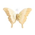 thumbnail image 1 of Yellow Christmas Velvet Butterfly Hanging Ornament, Double Layer Glitter Accent for Tree Wreath Garland Holiday Decoration, 1 of 5