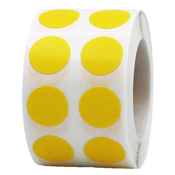 Yellow Circle Dot Stickers | 0.5" Inch Round | 1000 Pack