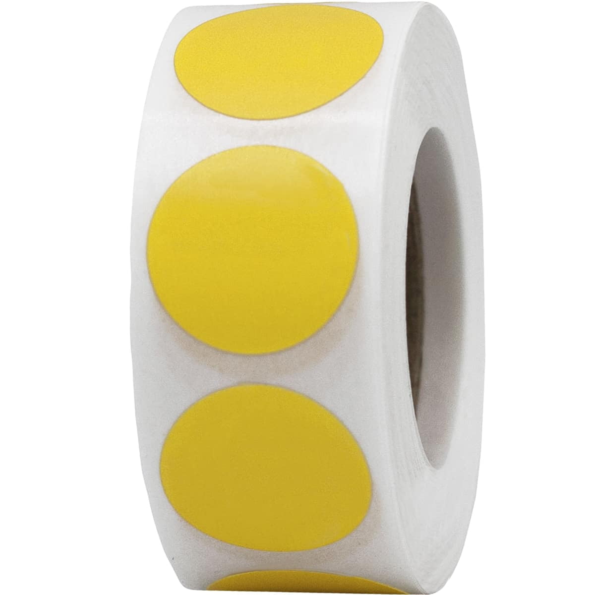 Yellow Circle Dot Stickers | 0.75