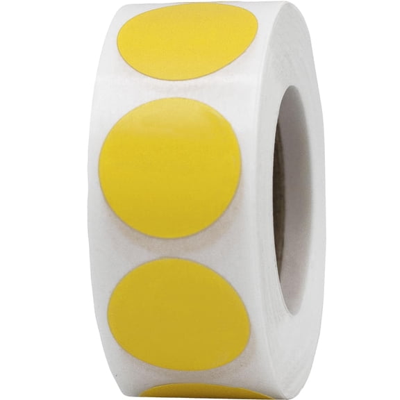 Yellow Circle Dot Stickers | 0.75" Inch Round | 500 Pack