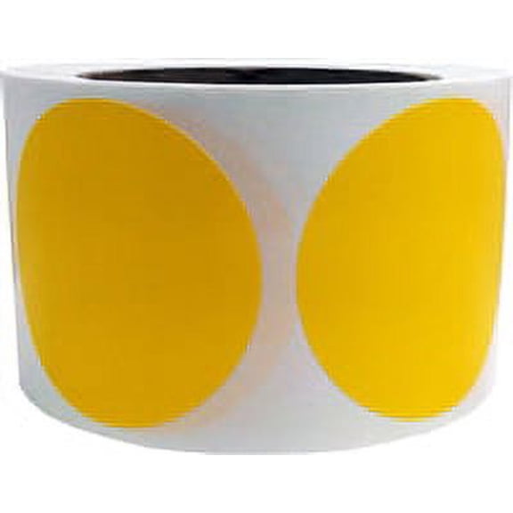 Yellow Circle Dot Stickers | 3" Inches Round - 500 Pack | InStockLabels.com