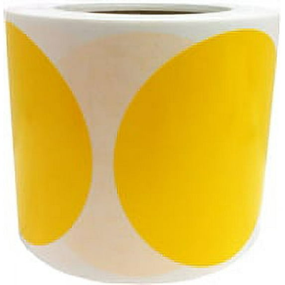 Yellow Circle Project Labels | 4" inches Round - 500 Pack | InStockLabels.com