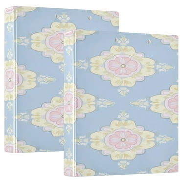Yellow Circular Flowers 3 Ring Hardcover Binders 1.5in Round Rings for Letter-Size Folder Paper Organizer Pockets for Office Student Recipe